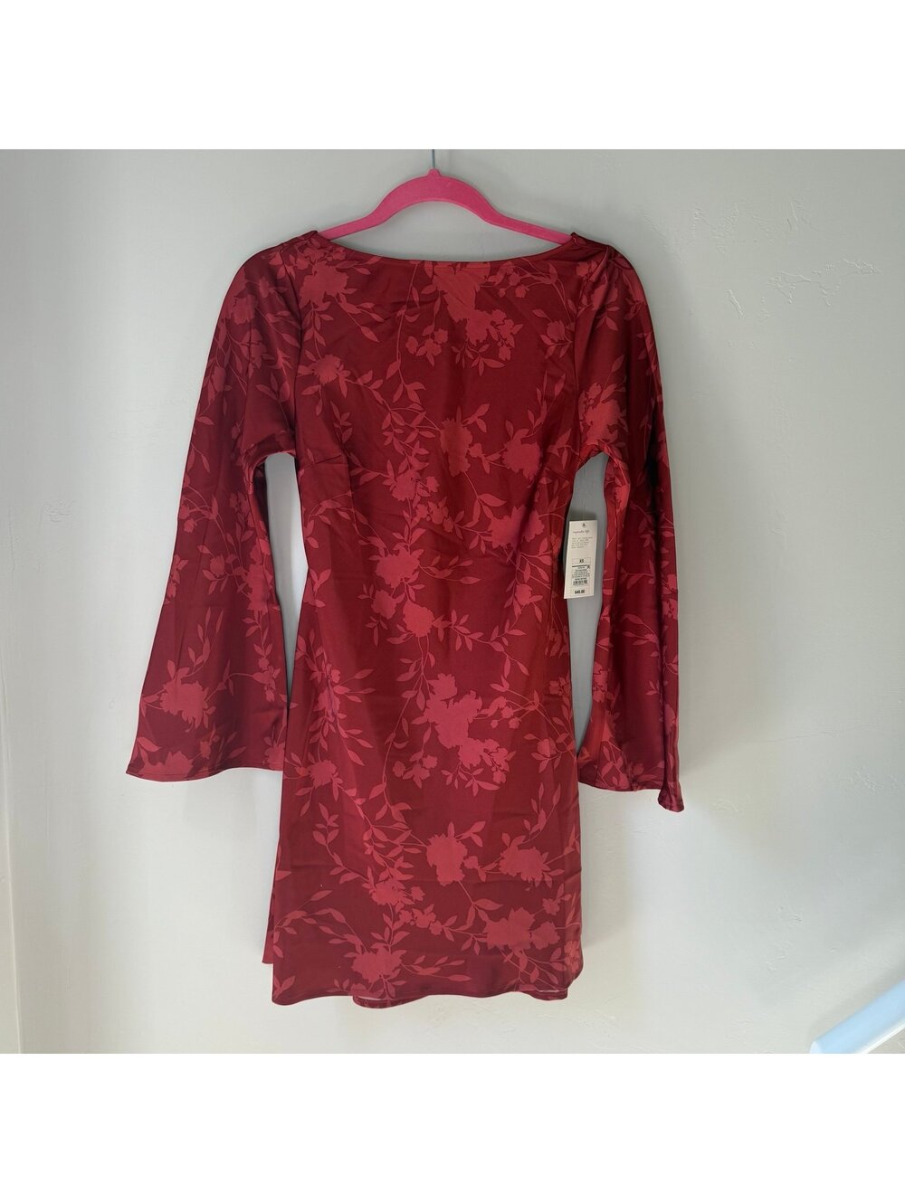 Red Floral Cutout Mini Dress | xs